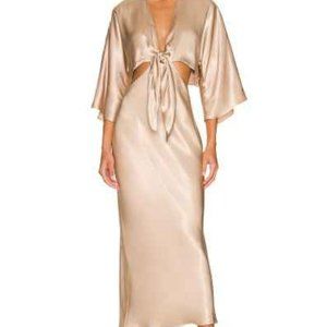 Shona Joy La Lune Tie Front Bias Midi Dress